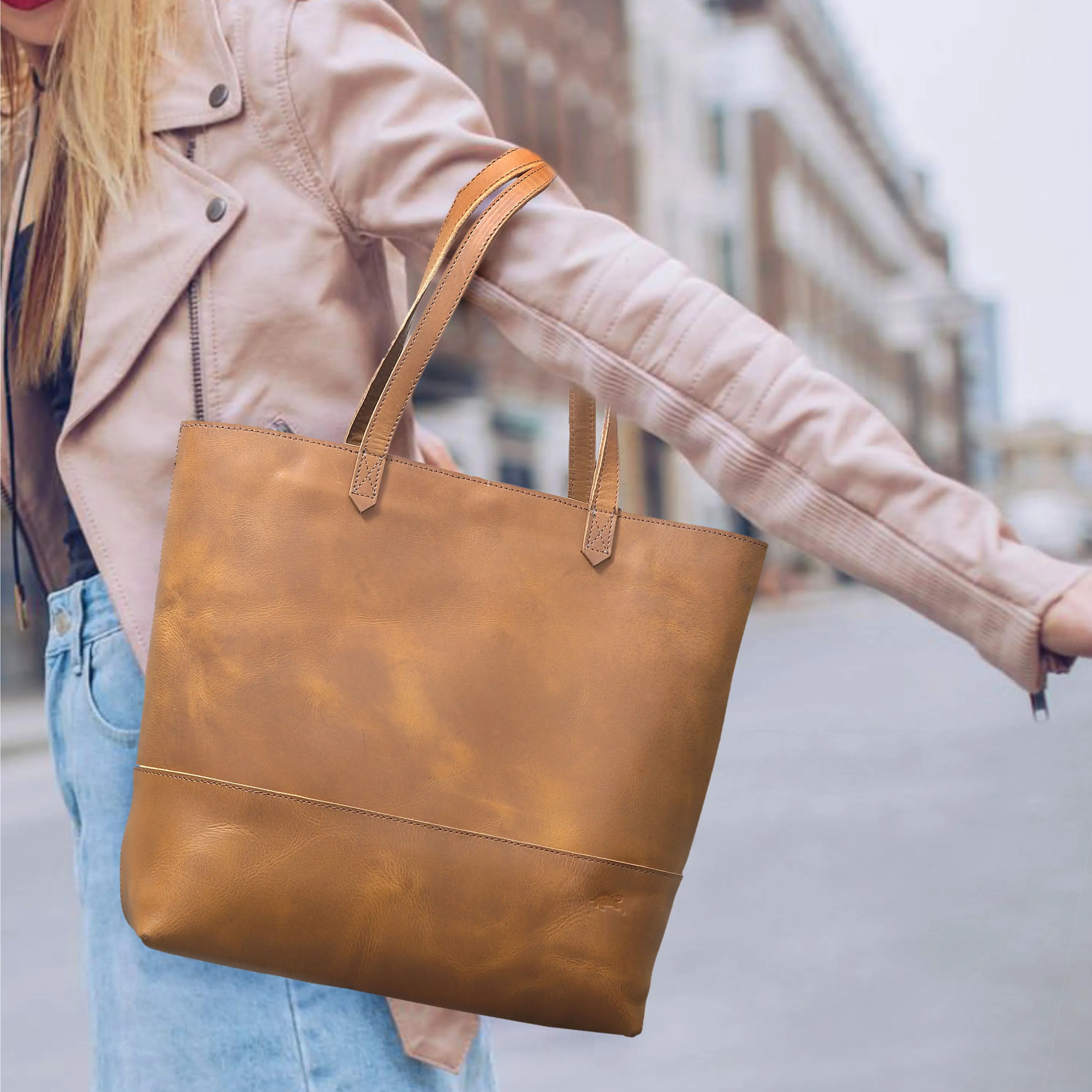Sophie Buffalo Leather Tote Bag   Wallet Set