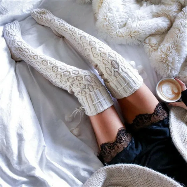 Soxi Cable Knit Knee High Socks