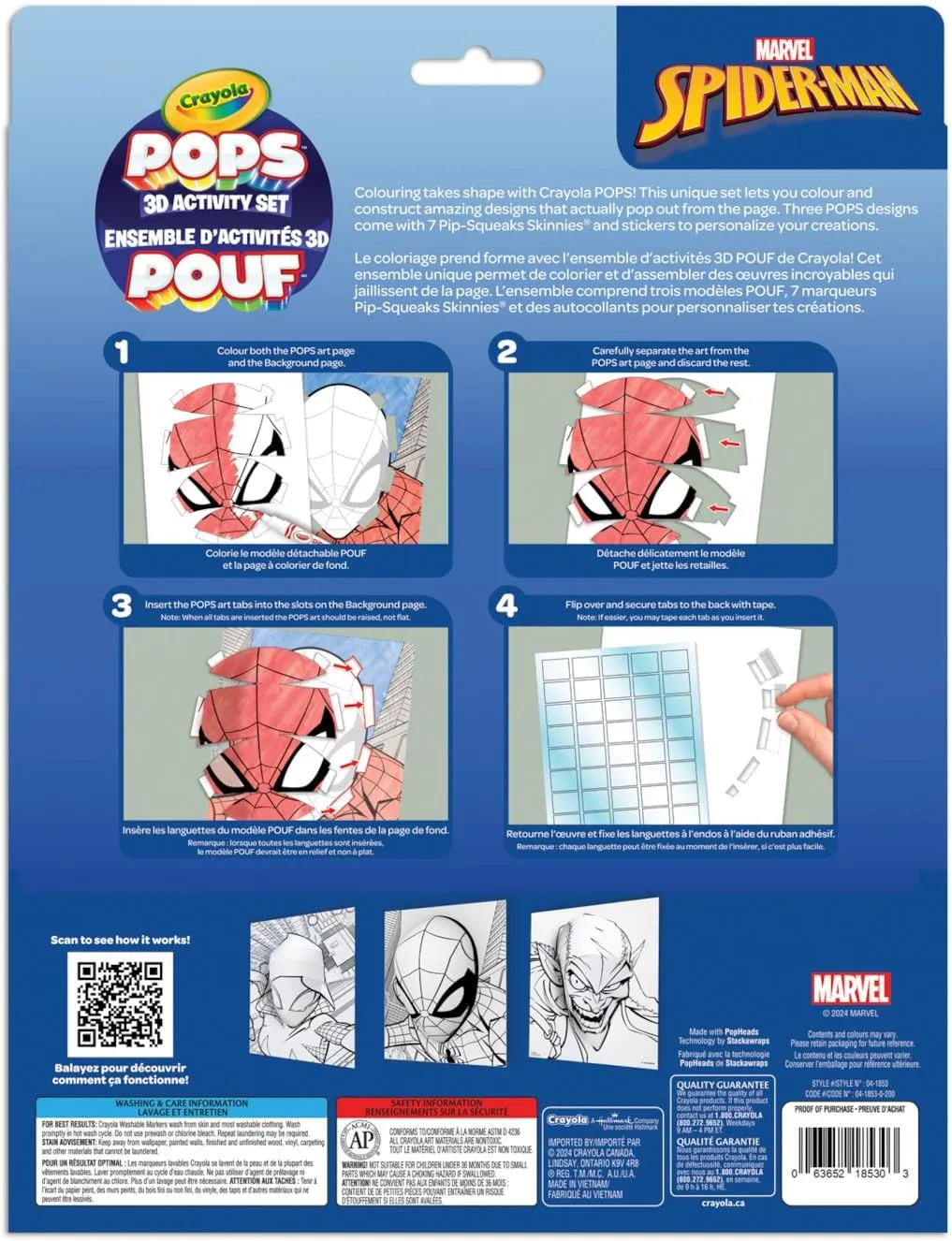 Spiderman, POPs Colour & Activity  Box Kit