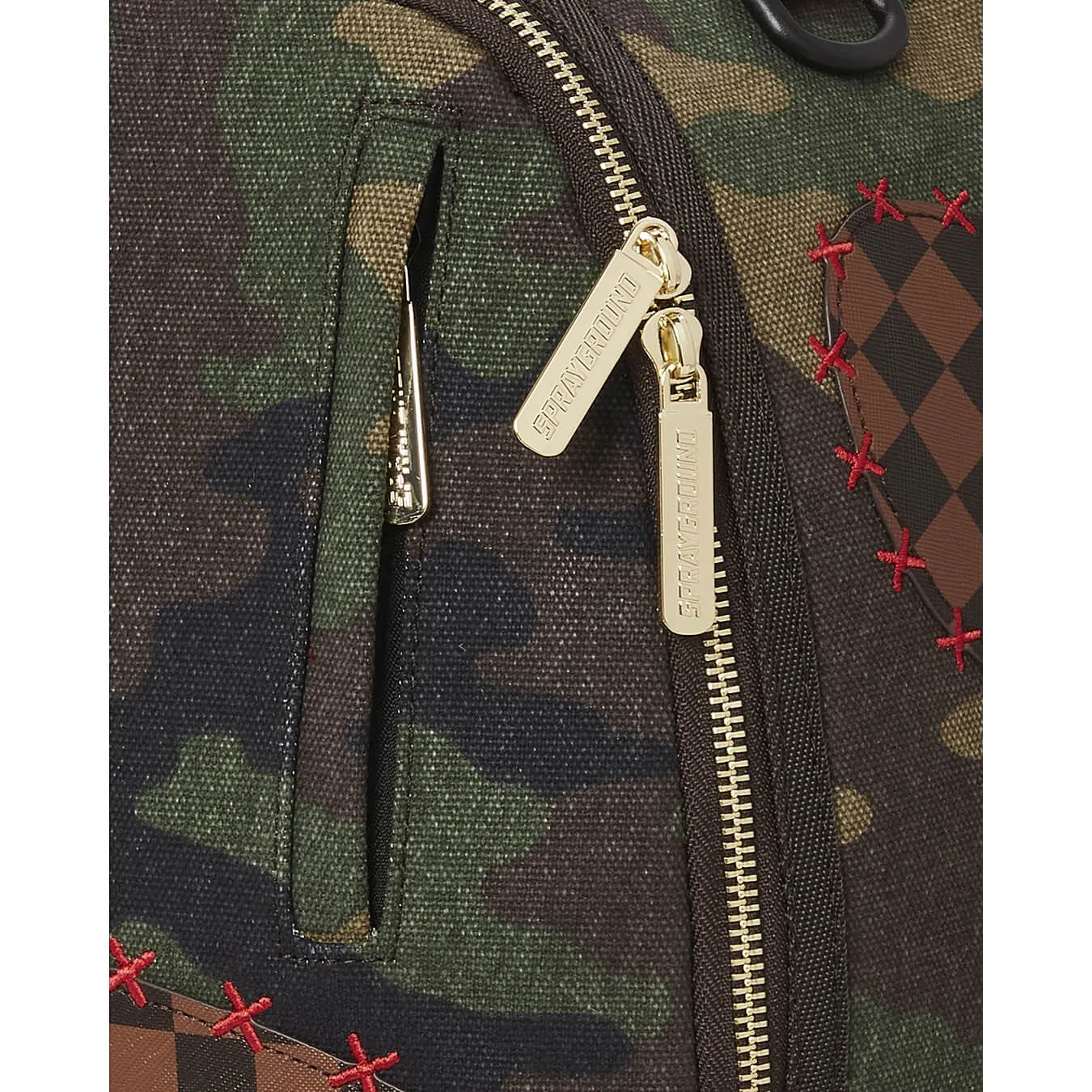 Sprayground Shark Shape Check Backpack Camo