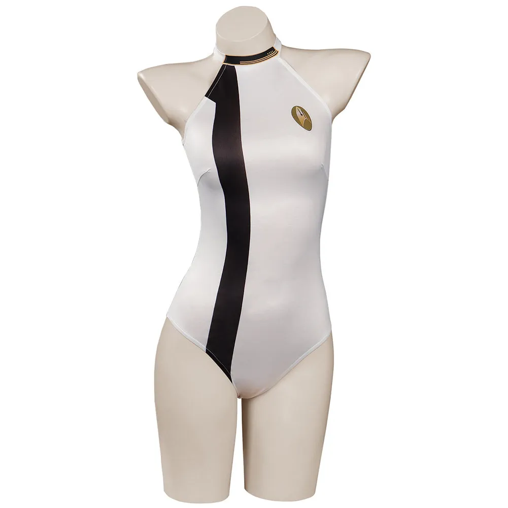 Star Trek: Discovery Season 4 Swimsuit Cosplay Costume White Jumpsuit Swimwear Halloween Carnival Suit