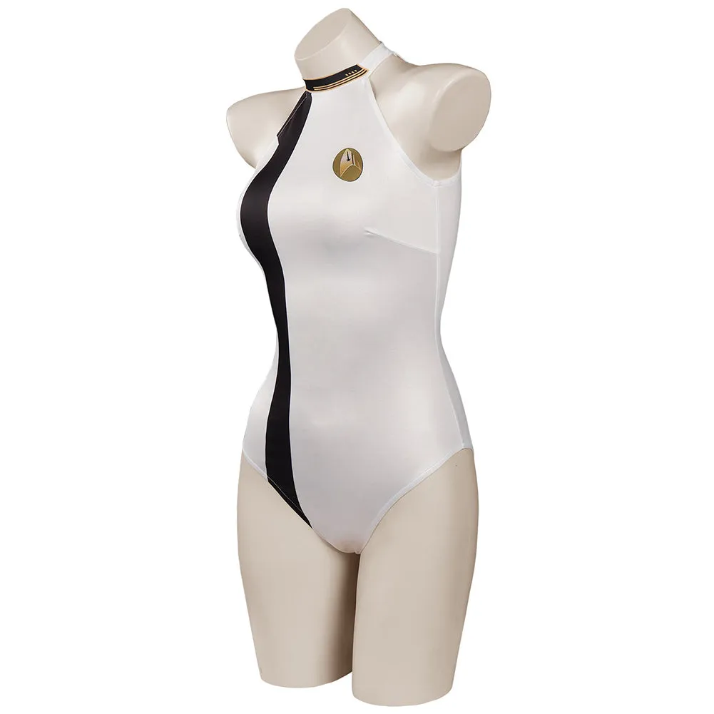 Star Trek: Discovery Season 4 Swimsuit Cosplay Costume White Jumpsuit Swimwear Halloween Carnival Suit