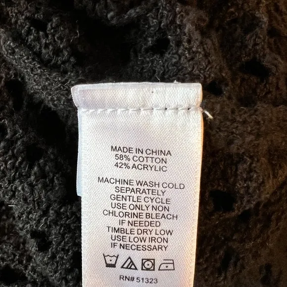 State Black Crochet Sweater