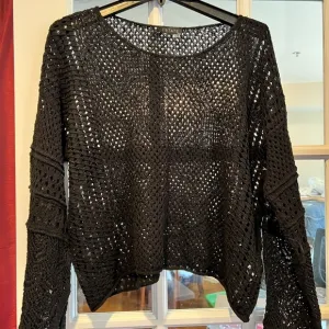 State Black Crochet Sweater