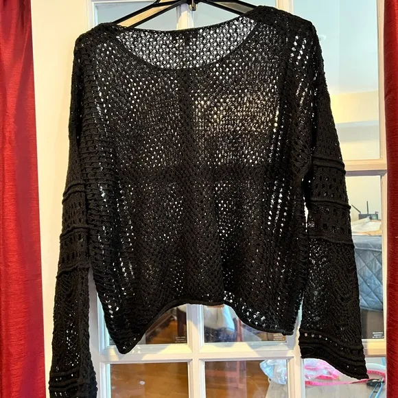 State Black Crochet Sweater