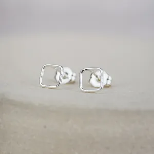 Sterling Silver Mini Studs Geo Square