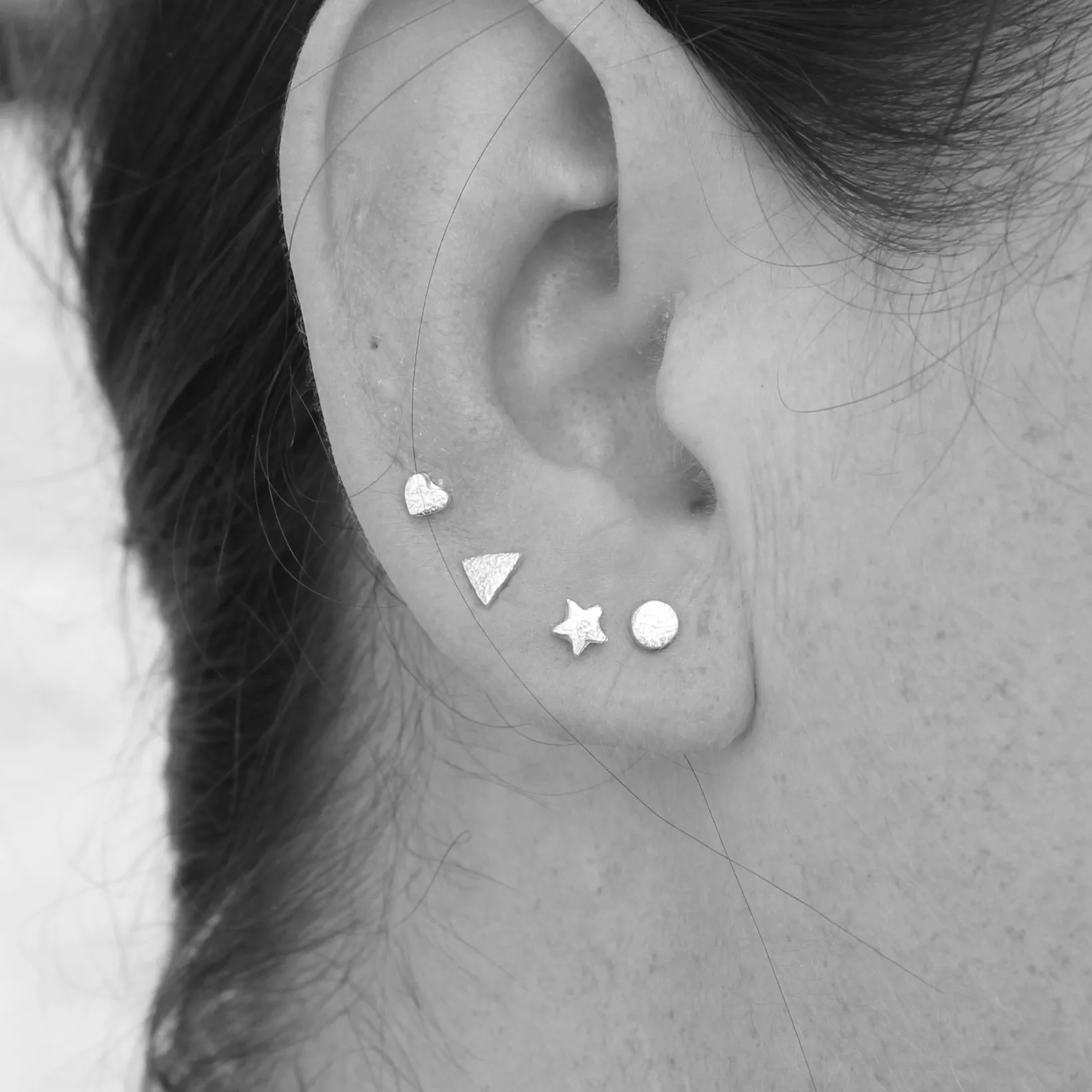 Sterling Silver Mini Studs Geo Square