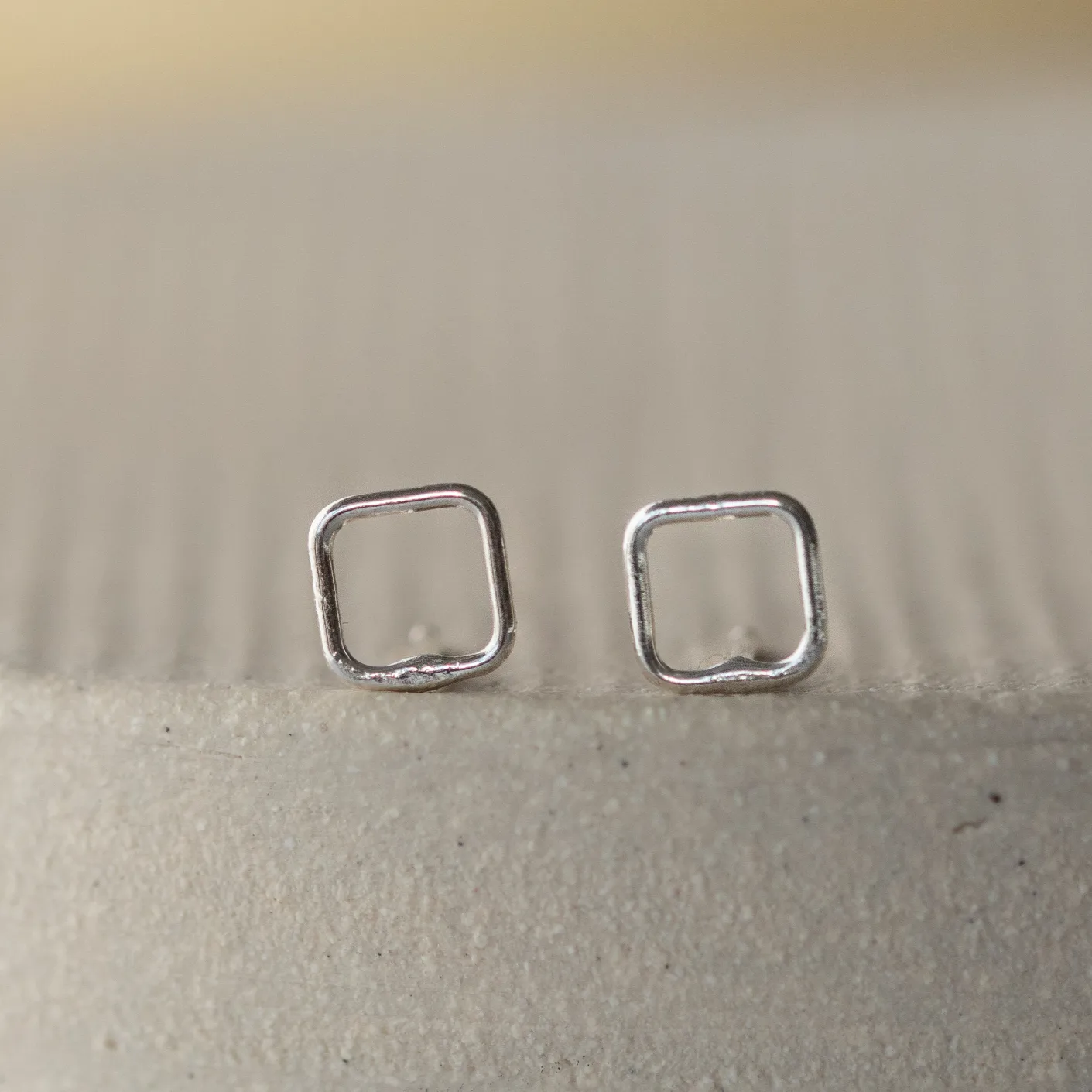 Sterling Silver Mini Studs Geo Square