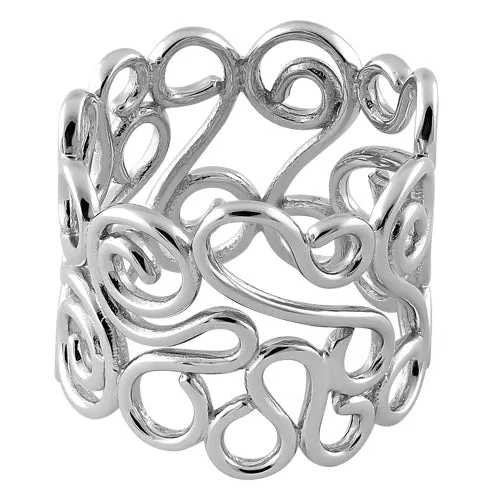 Sterling Silver Wavy Ring