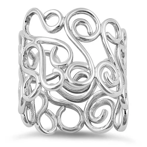 Sterling Silver Wavy Ring