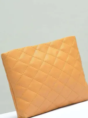 Stitch Detail Chain Square Bag - Camel- FD ⚡