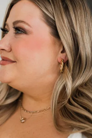 Stylish Appeal C-Hoop Earrings- Gold