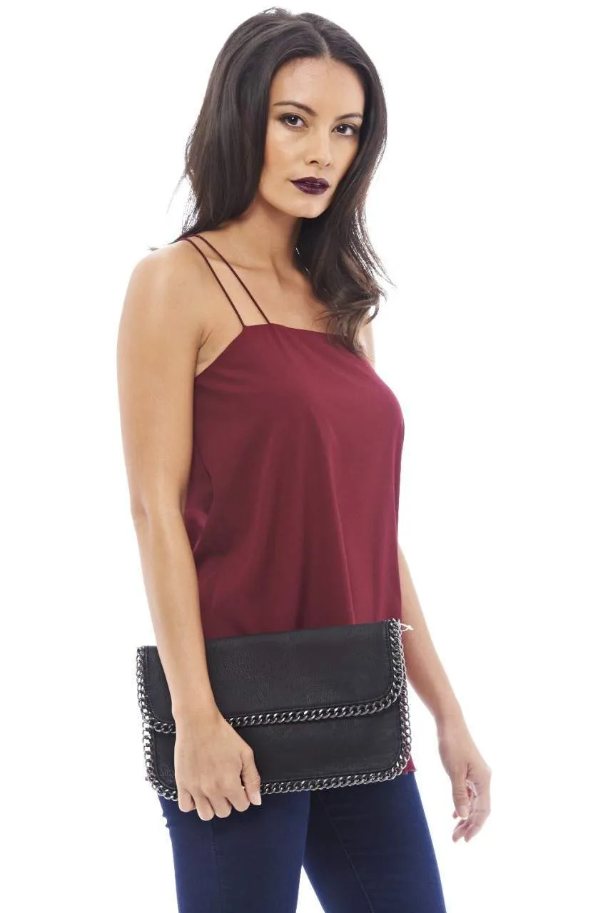 Stylish Chain Detail Clutch