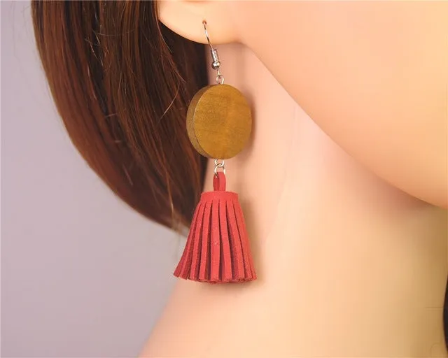 Stylish Wooden Drop Earrings