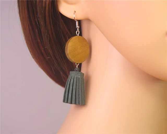Stylish Wooden Drop Earrings