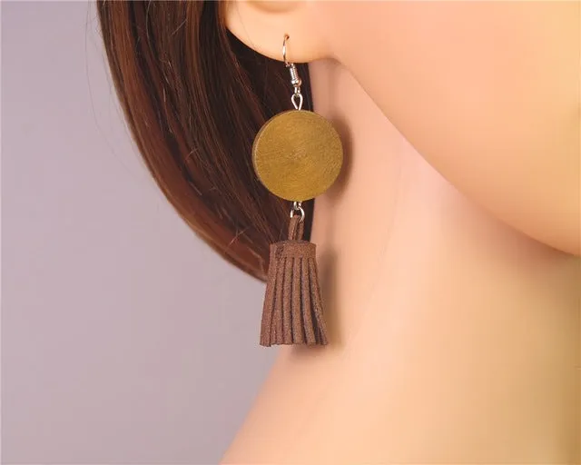 Stylish Wooden Drop Earrings