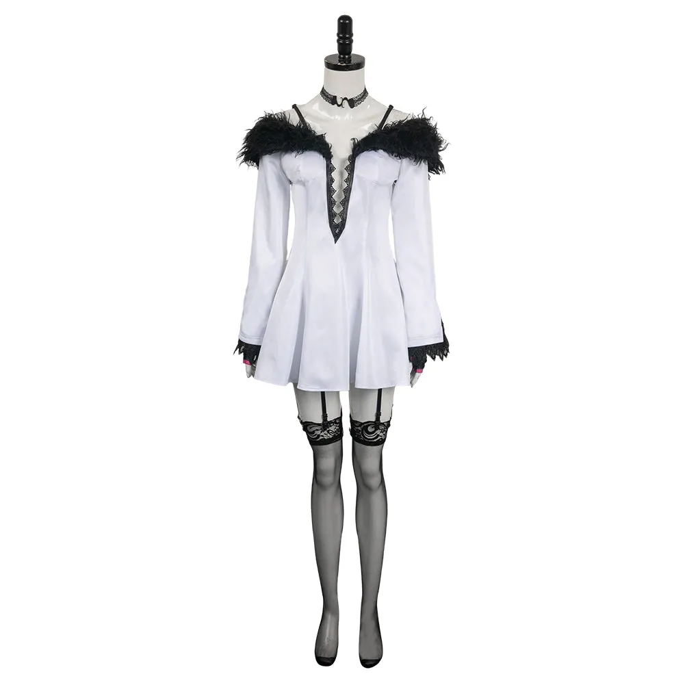 Tekken 8 Lili White Plush Set Cosplay Costume Outfits Halloween Carnival Suit