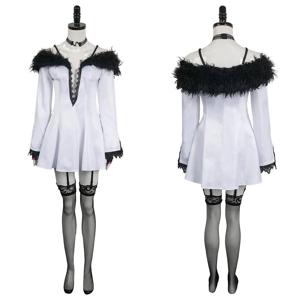 Tekken 8 Lili White Plush Set Cosplay Costume Outfits Halloween Carnival Suit