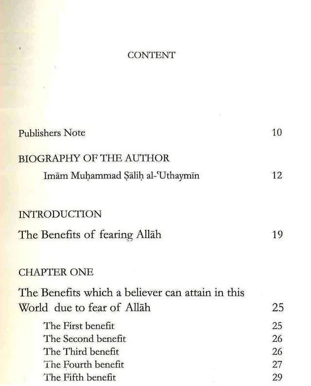 The Benefits Of Fearing Allah