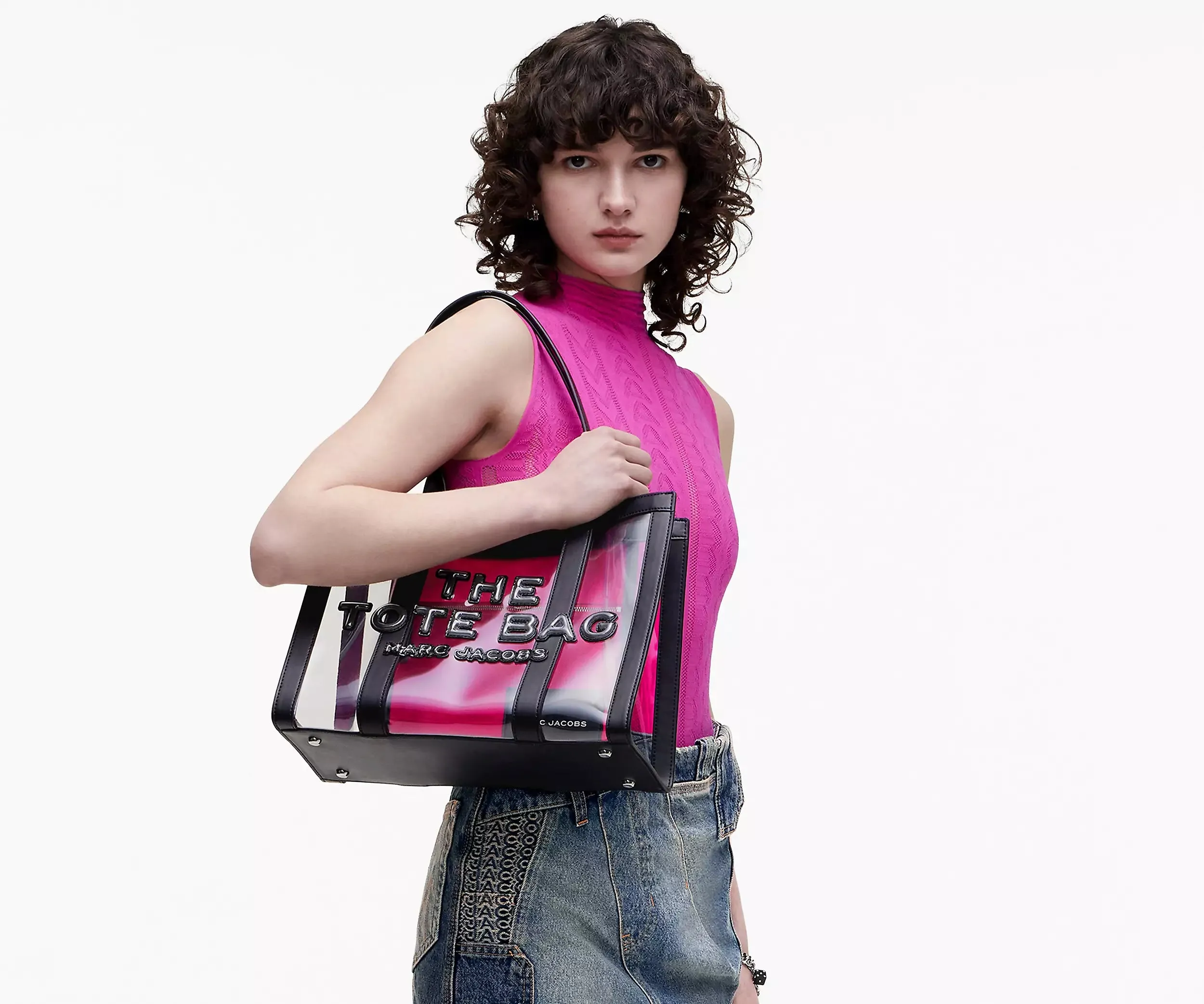 The Clear Medium Tote Bag - Black