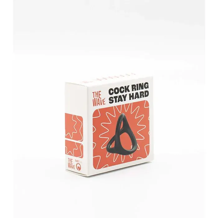 The Wave - Siliconen Cockring - Stay Hard - Zwart