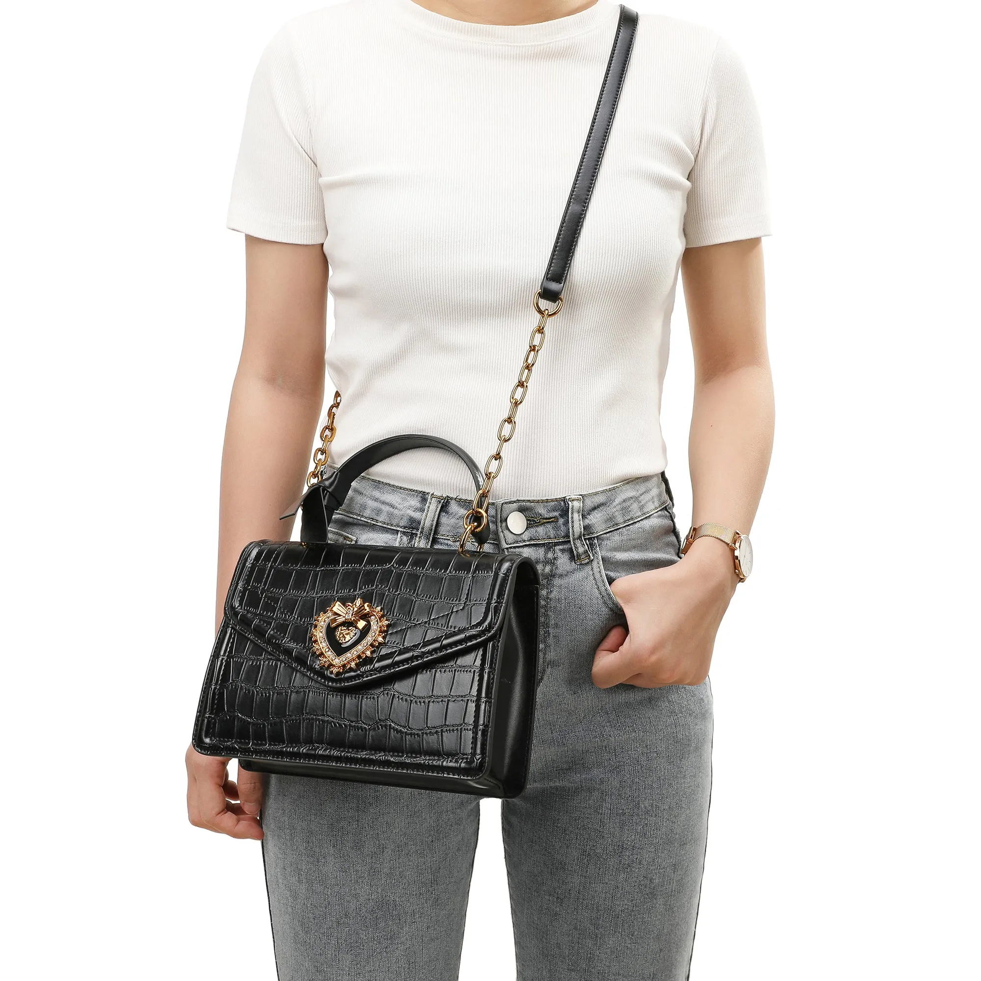 Tiffany & Fred Satchel/Shoulder Leather Bag