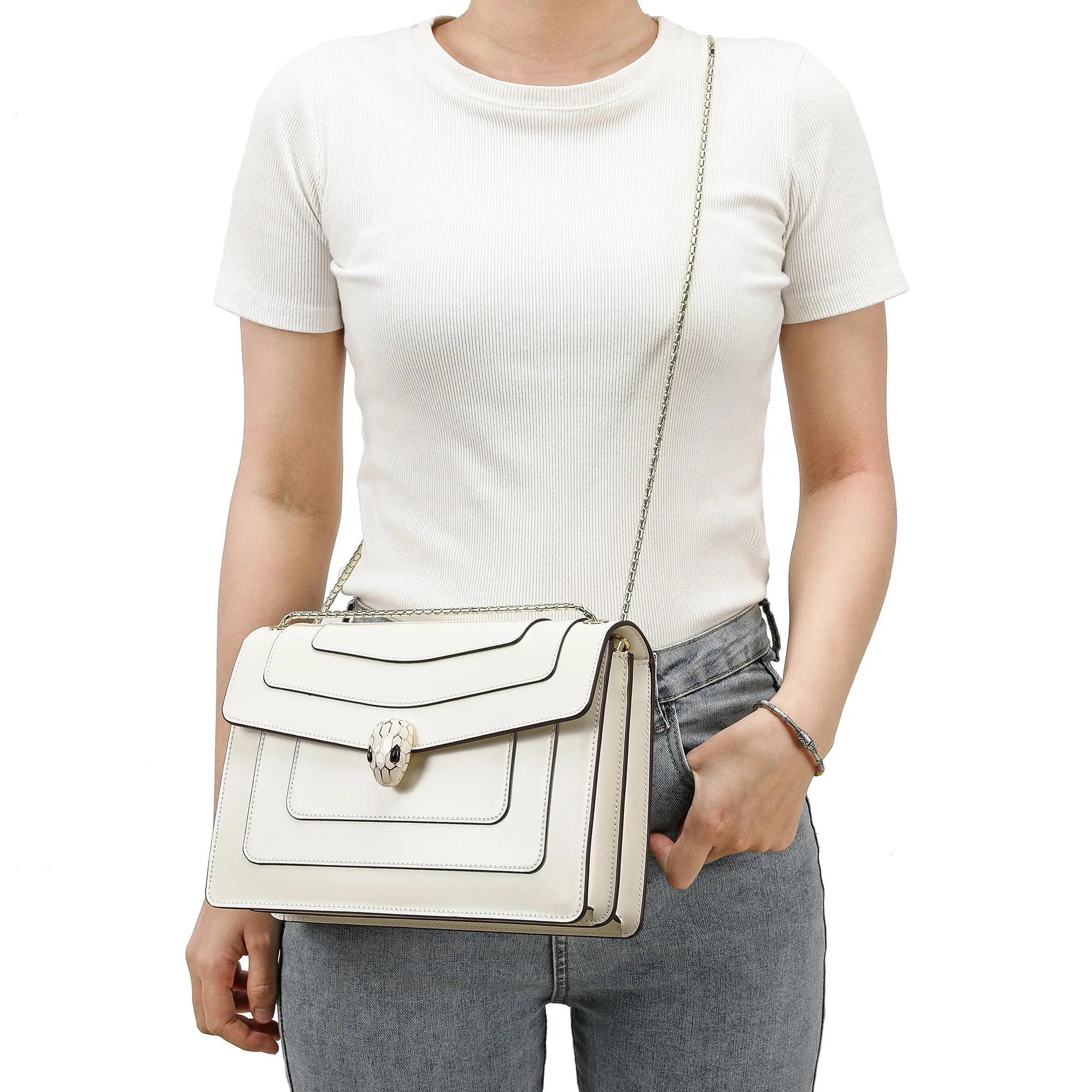 Tiffany & Fred Smooth Leather Foldover Crossbody/Shoulder Bag