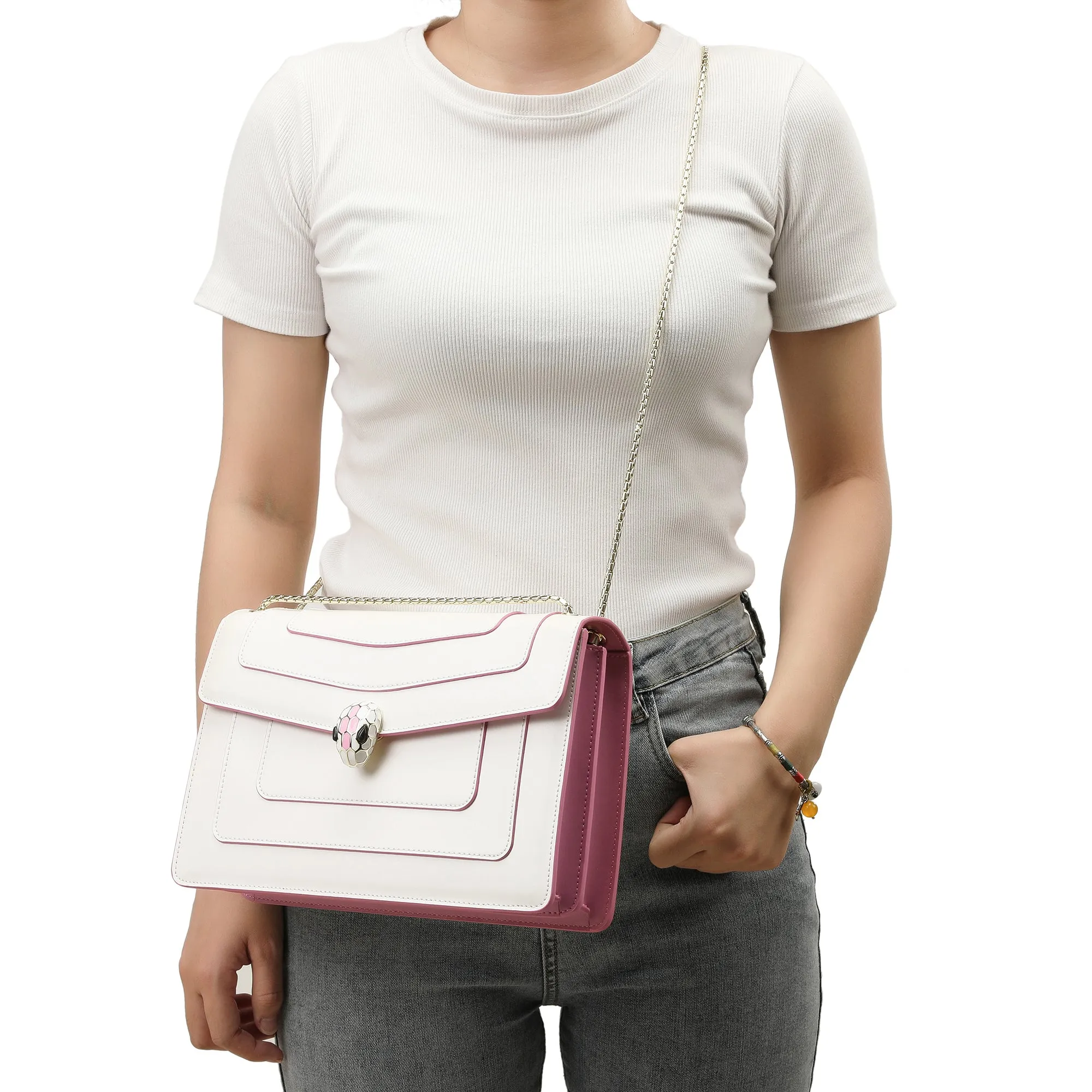 Tiffany & Fred Smooth Leather Foldover Crossbody/Shoulder Bag