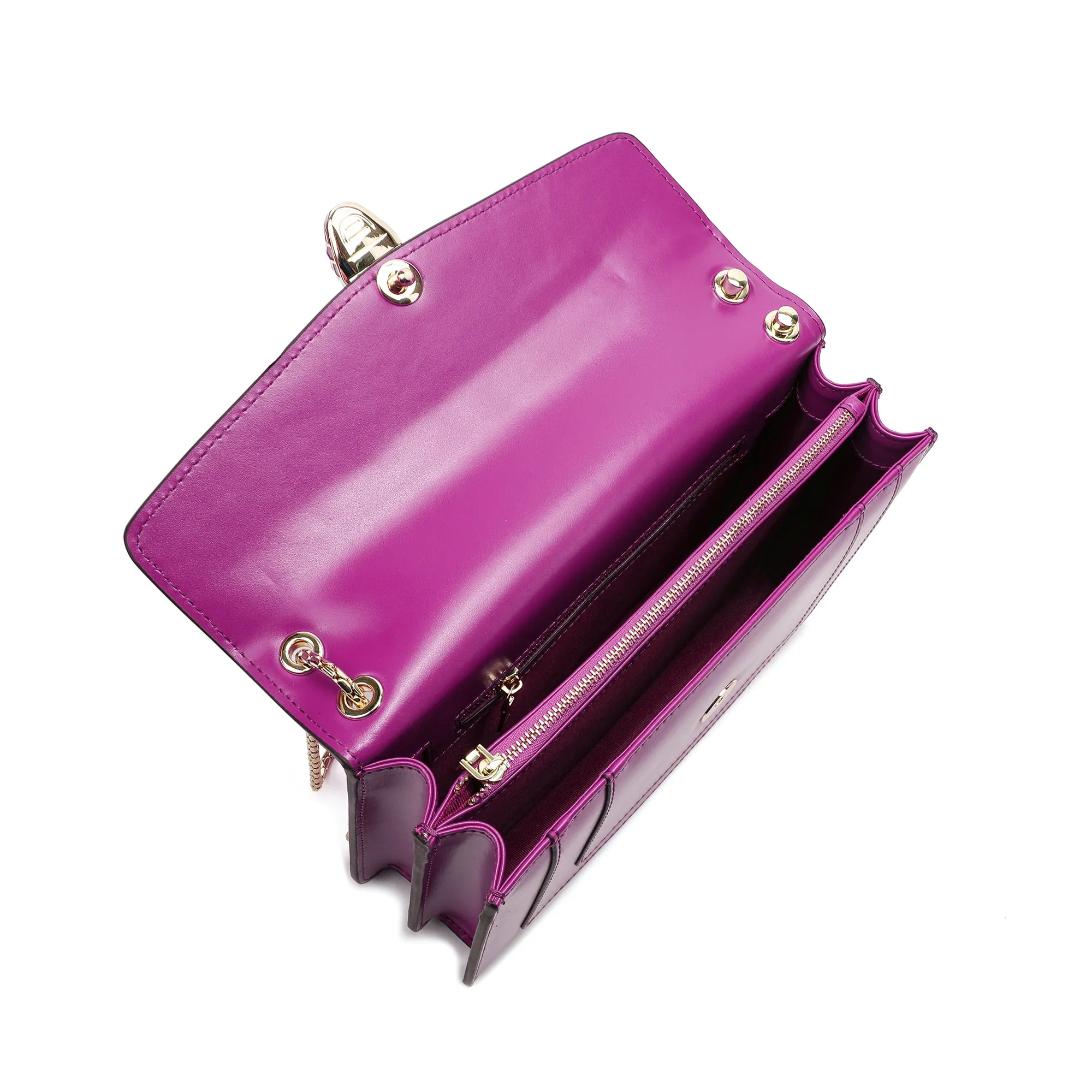 Tiffany & Fred Smooth Leather Foldover Crossbody/Shoulder Bag