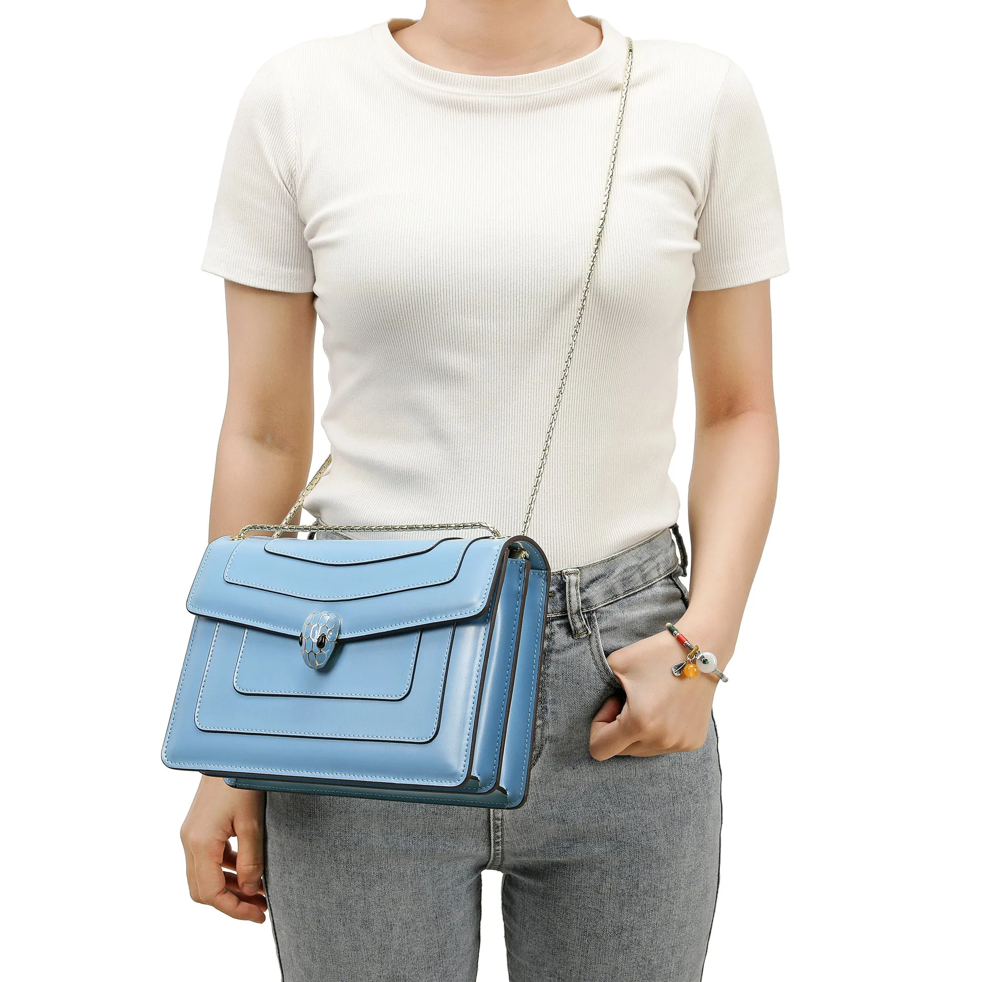 Tiffany & Fred Smooth Leather Foldover Crossbody/Shoulder Bag