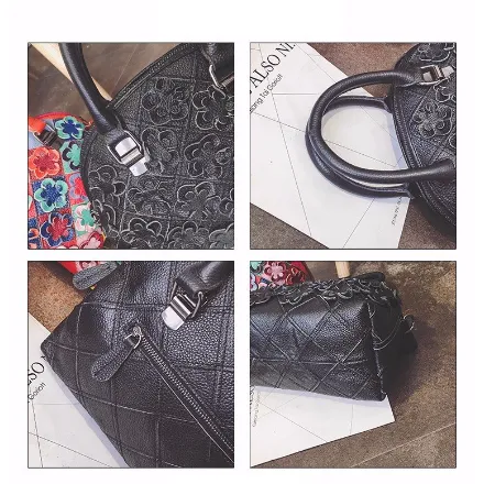 Top-Handle / Crossbody Bag  <br>Genuine-Leather