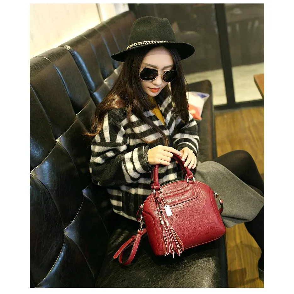Top-Handle / Crossbody Bag  <br>Genuine-Leather