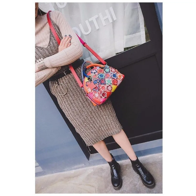 Top-Handle / Crossbody Bag  <br>Genuine-Leather