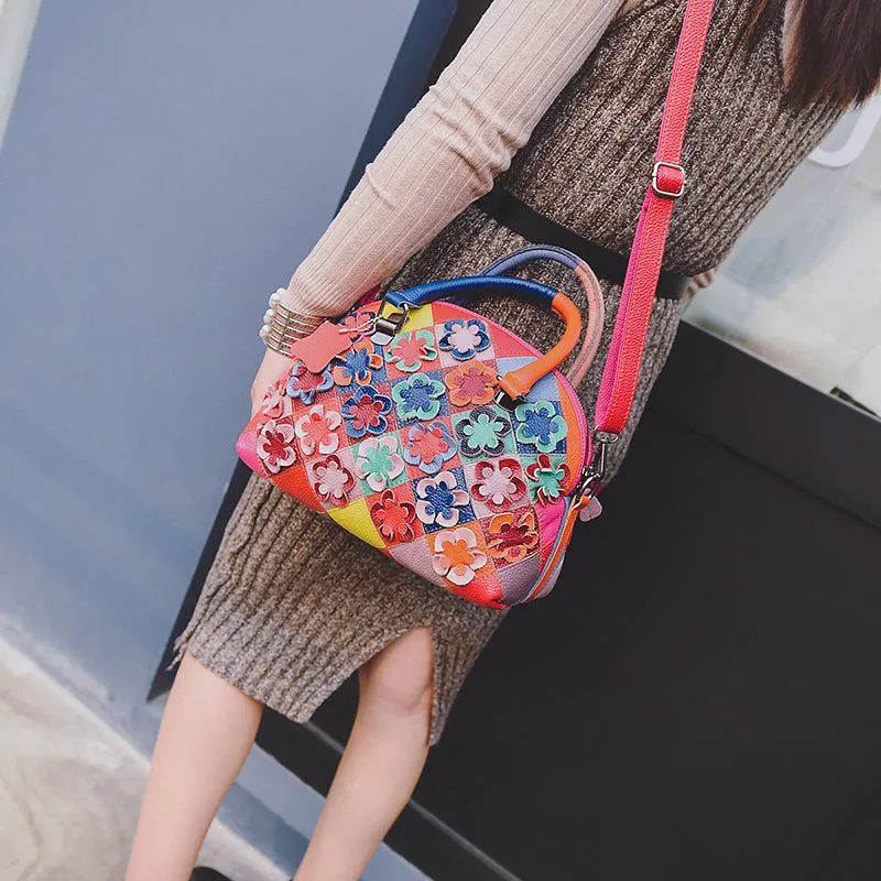 Top-Handle / Crossbody Bag  <br>Genuine-Leather