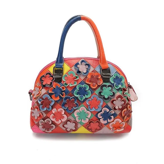 Top-Handle / Crossbody Bag  <br>Genuine-Leather