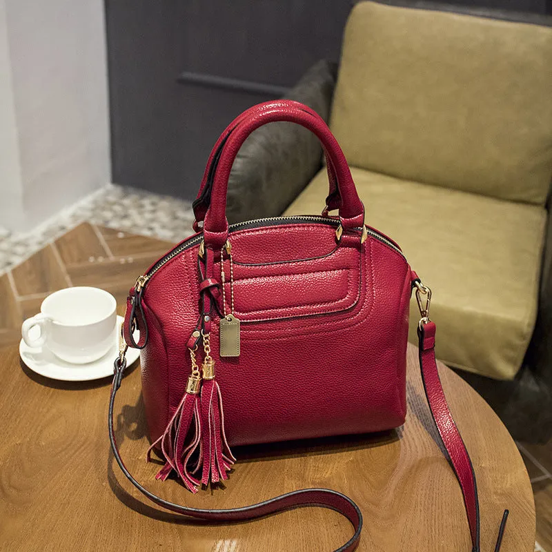 Top-Handle / Crossbody Bag  <br>Genuine-Leather