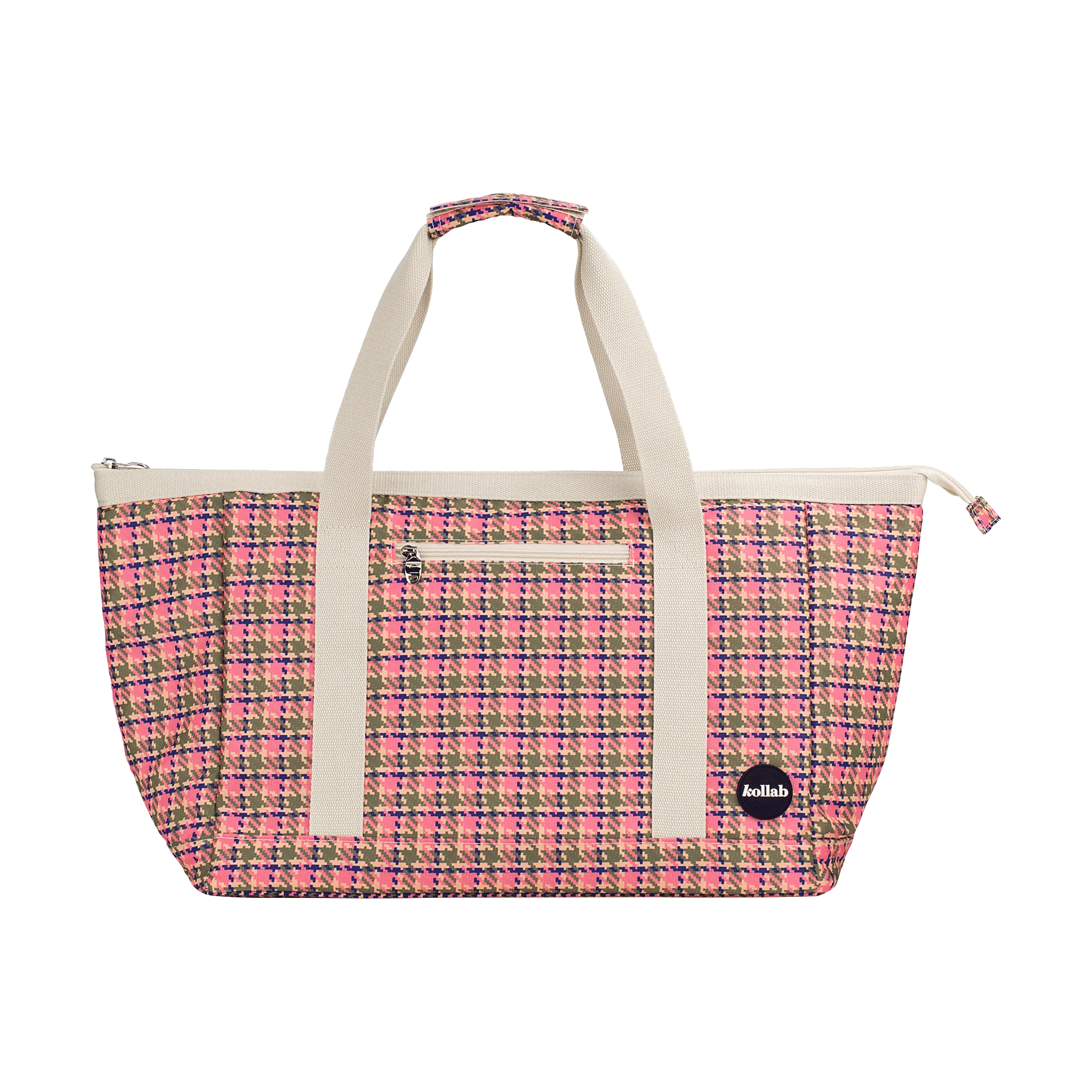 Tote Bag Pink Houndstooth