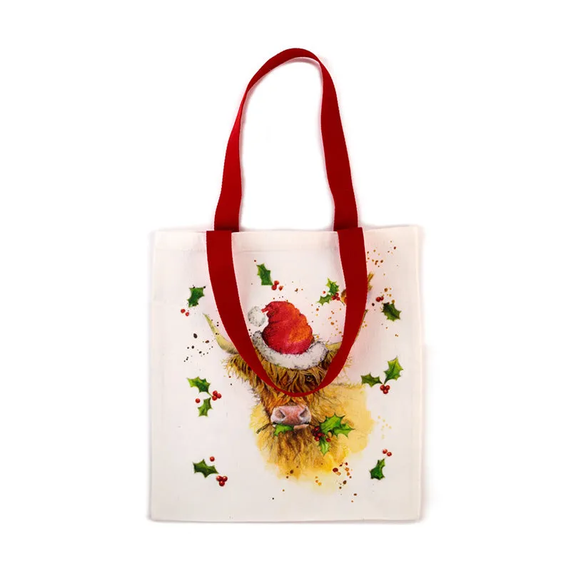 Tote Shopping Bag - Jan Pashley Christmas Highland Coo
