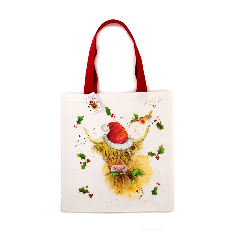 Tote Shopping Bag - Jan Pashley Christmas Highland Coo