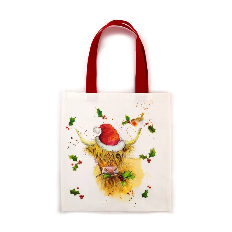 Tote Shopping Bag - Jan Pashley Christmas Highland Coo