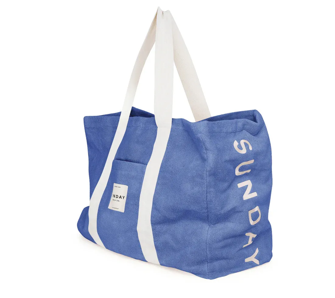 TOWELLING BEACH BAG - PACIFIC
