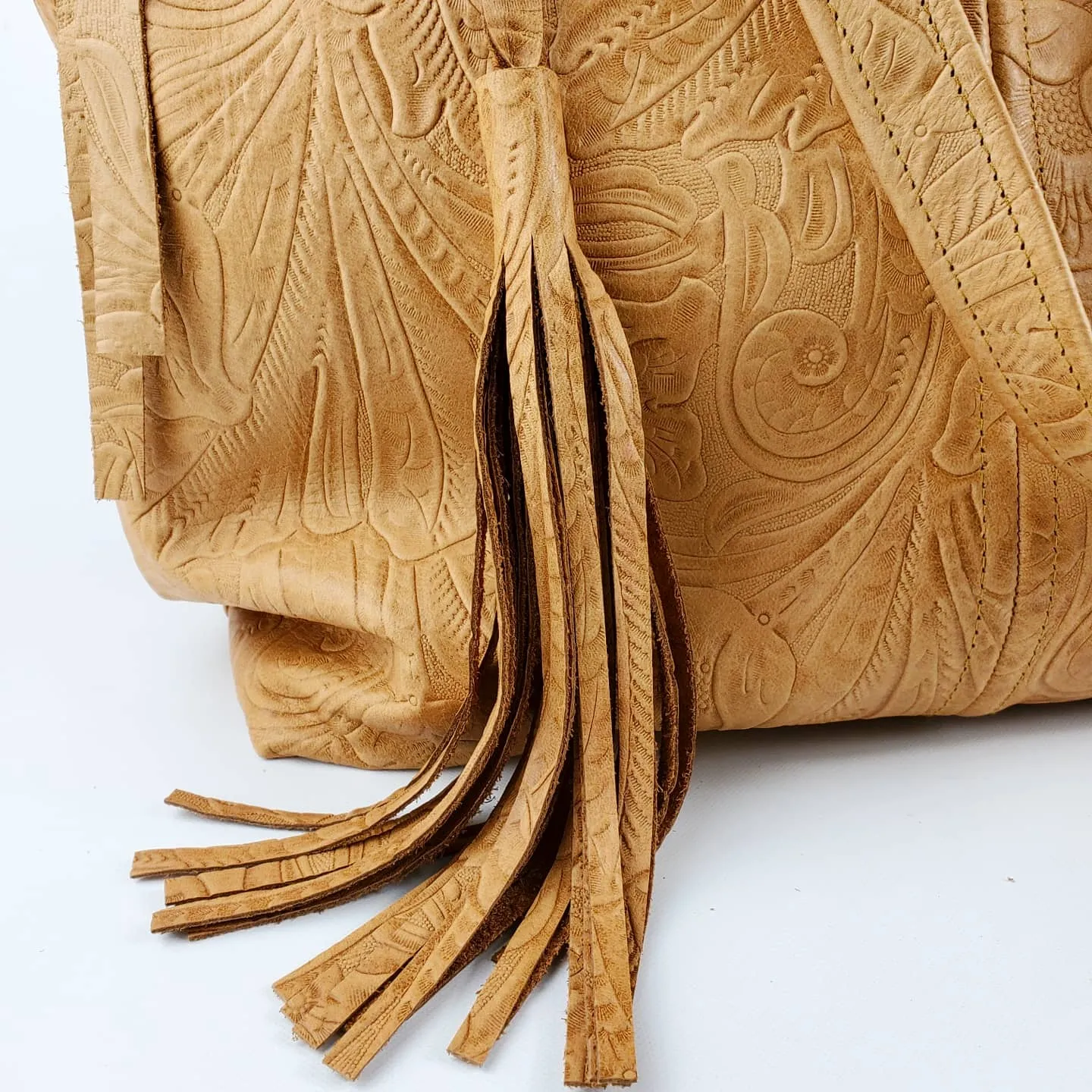 Traveler Tote ~ Tawny Embossed Floral