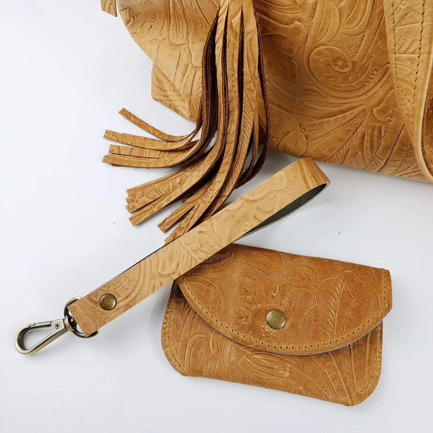 Traveler Tote ~ Tawny Embossed Floral