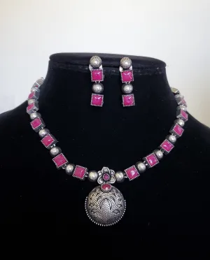 Trendy Necklace With Oxidised Plating HL34