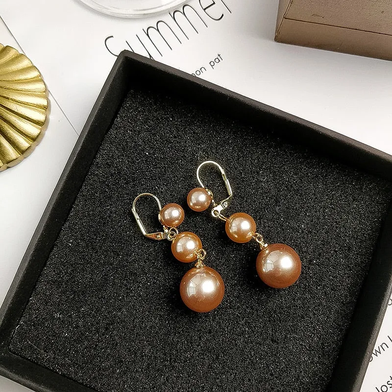 Trendy Pearl Drop Earrings For Women Wedding Jewelry