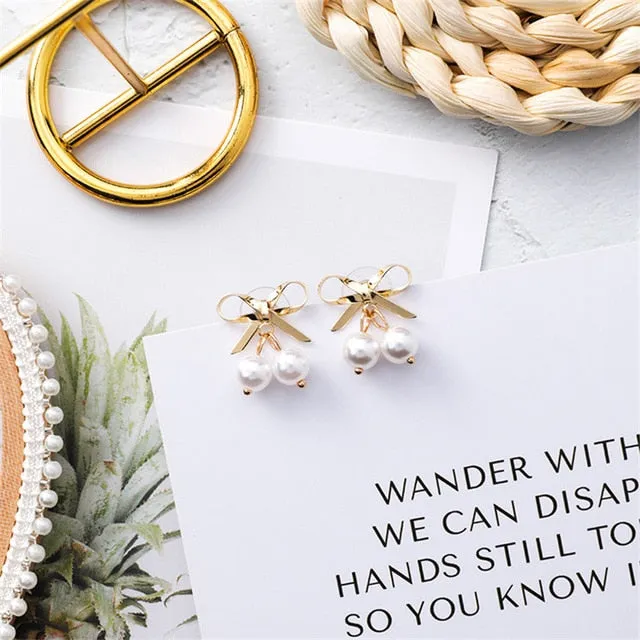 Trendy Pearl Drop Earrings For Women Wedding Jewelry
