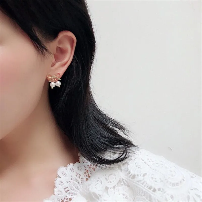Trendy Pearl Drop Earrings For Women Wedding Jewelry