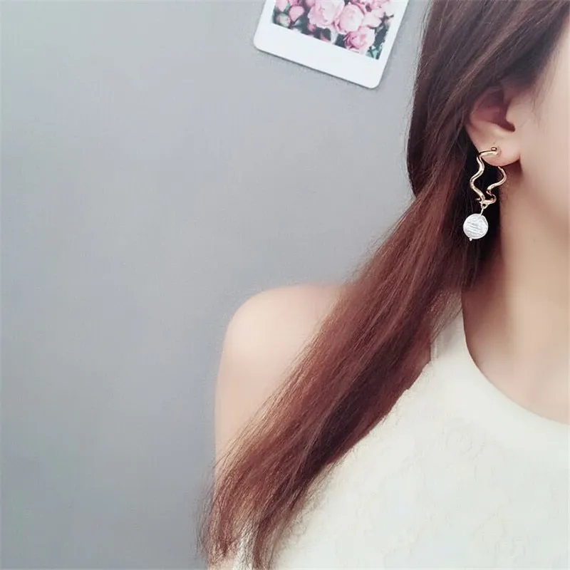 Trendy Pearl Drop Earrings For Women Wedding Jewelry