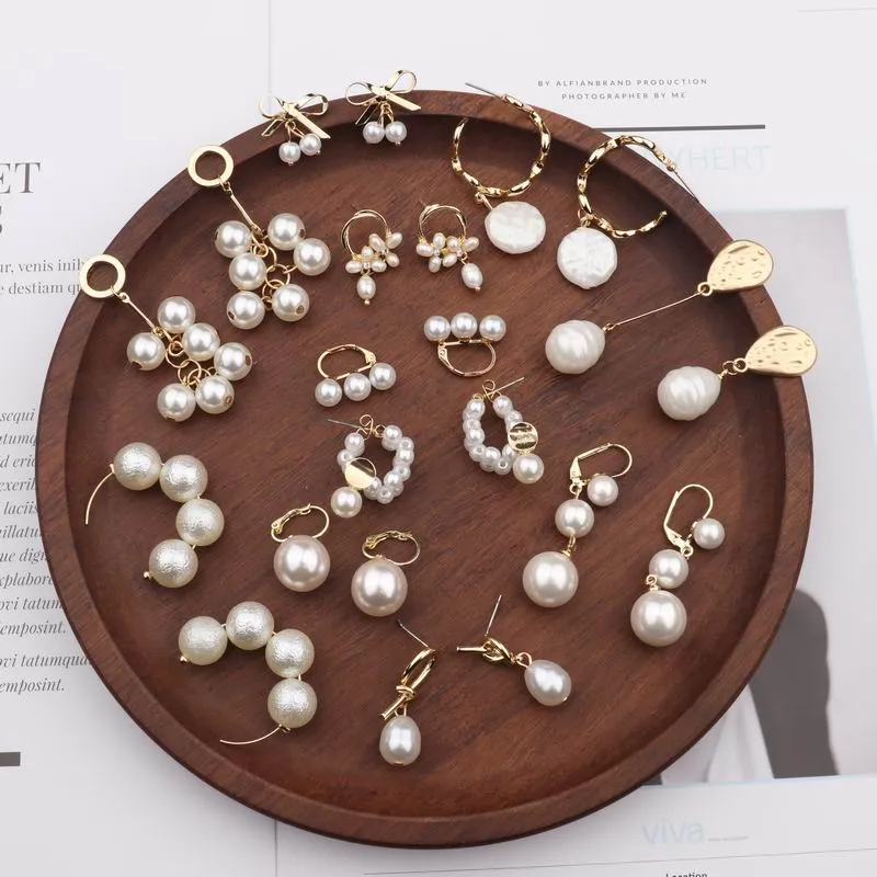 Trendy Pearl Drop Earrings For Women Wedding Jewelry