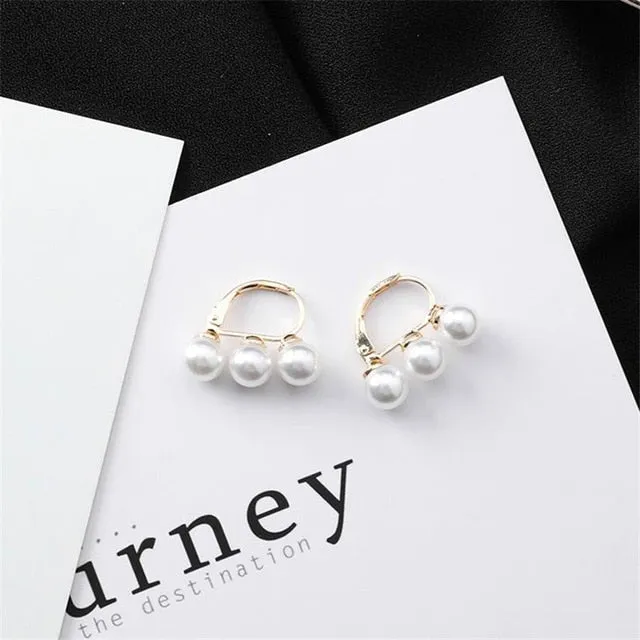 Trendy Pearl Drop Earrings For Women Wedding Jewelry